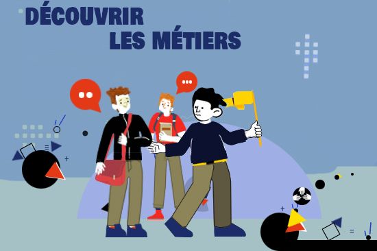 Jeune discutant avec un pro pour découvrir son métier.